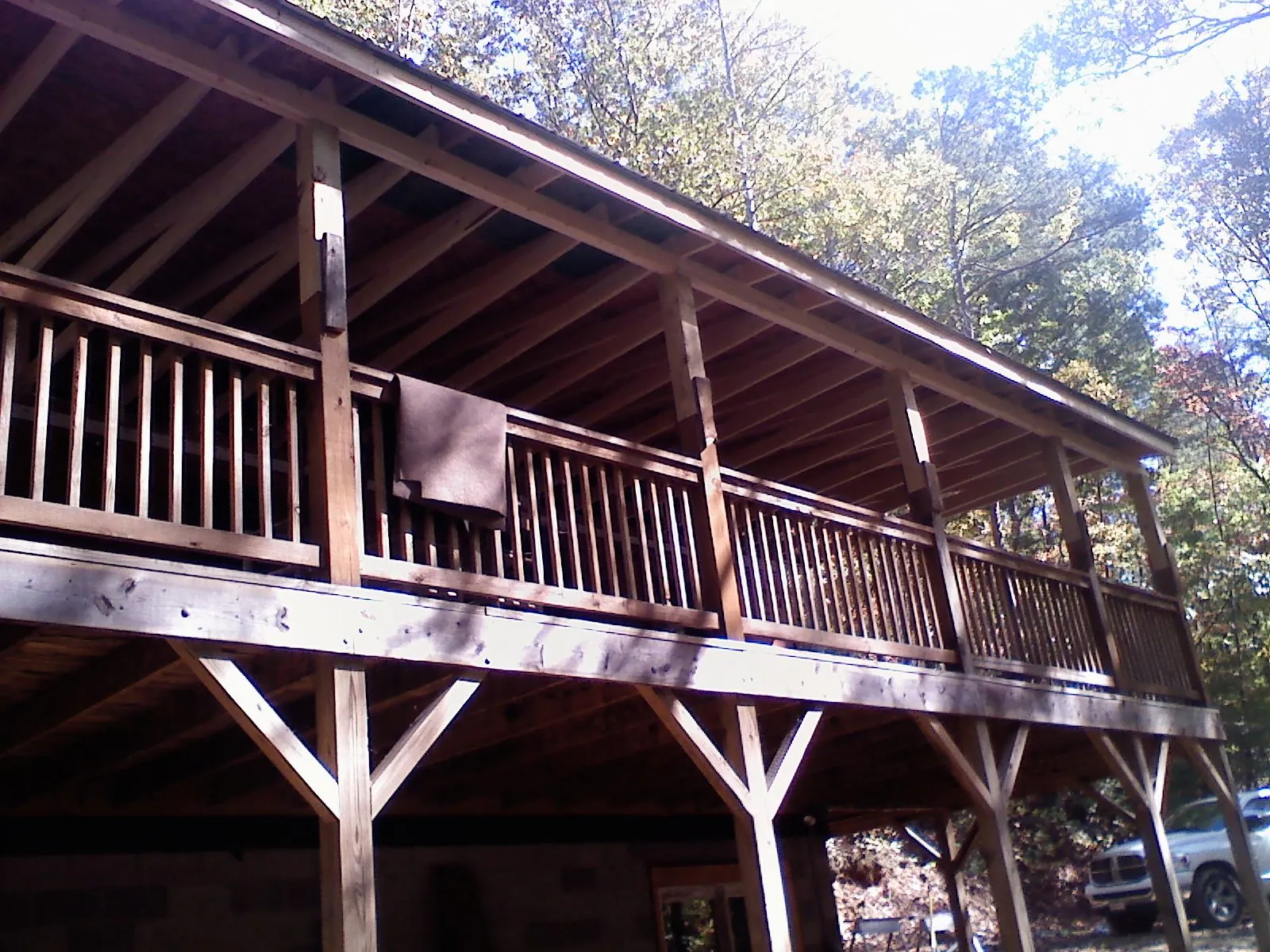Timber framing under a new elevated porch and deck — Roof Leak Repair in Cassatt by Roofing Brothers